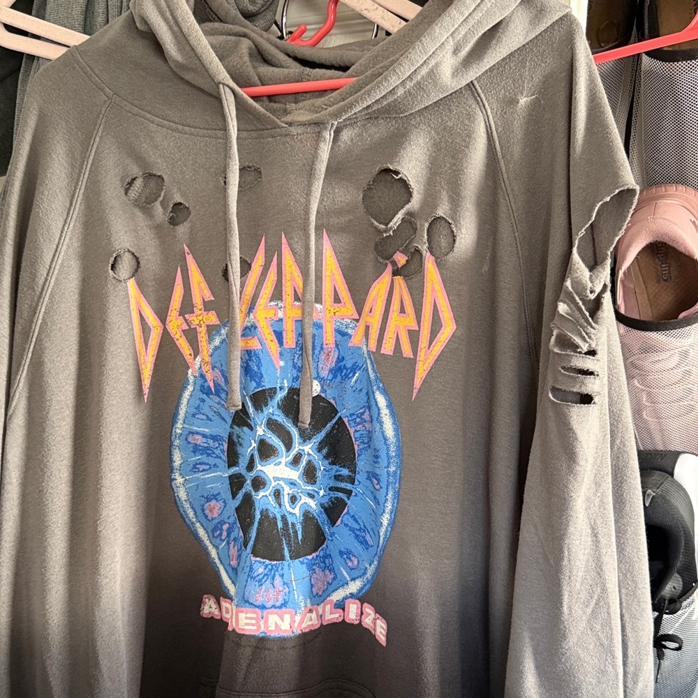 Torrid Def Leppard Gray Hoodie with Graphic Design - Picture 2 of 4